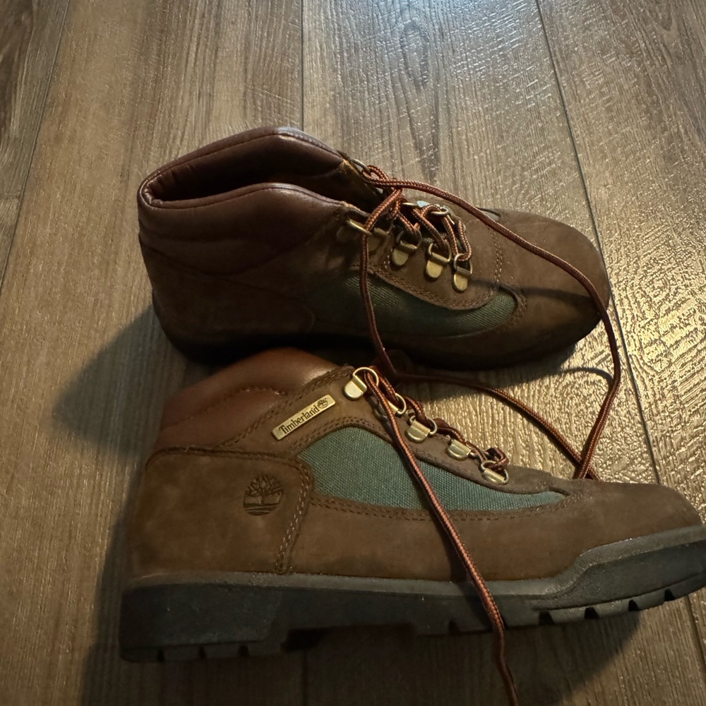 Timberland Men's Brown and Green Boots